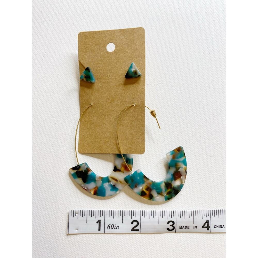 Dark Blue and Gold Acrylic earrings